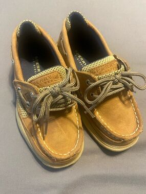 Sperry Leather Boat Shoes in Cognac Brown